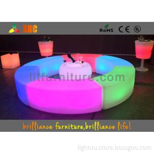 color changing RGB LED Bar Stool , PE LED outdoor bar table